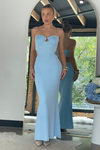 LUMON STRAPLESS MAXI DRESS - Blue