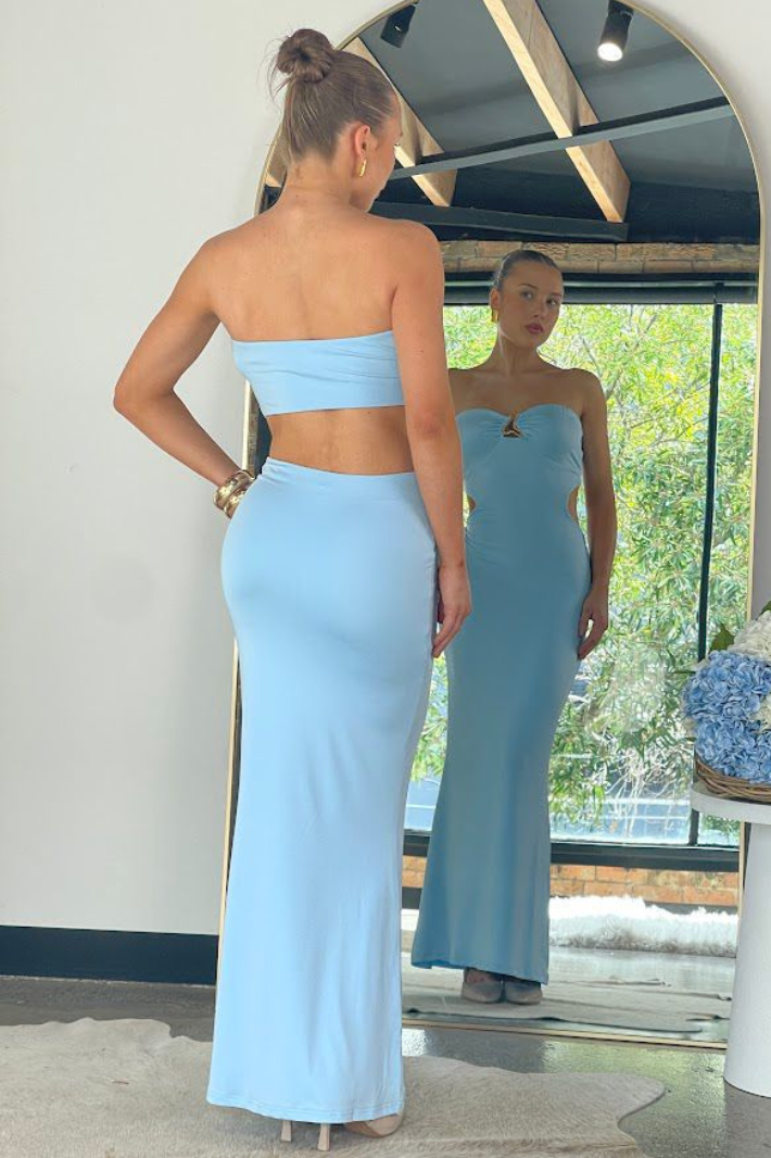 LUMON STRAPLESS MAXI DRESS - Blue
