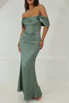 LANIERE OFF SHOULDER MAXI DRESS - Khaki