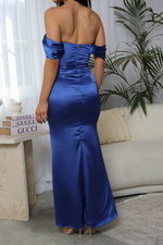 LANIERE OFF SHOULDER MAXI DRESS - Royal Blue