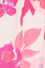 BY THE FLAMES PUFFY SLEEVE MINI DRESS - White Pink Print