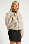 FERIA FUR COAT - Stone Brown