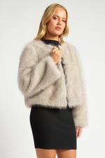 FERIA FUR COAT - Stone Brown