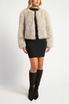 FERIA FUR COAT - Stone Brown