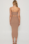 TERIA CROP TOP & MIDI SKIRT SET - Mocha