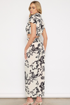 CECILI CROP TOP & PANTS SET - Cream Black Floral