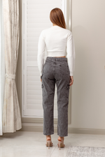 TILLIE WIDE LEG DENIM JEANS - Grey Wash