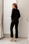 IDRA WIDE LEG KNIT PANTS - Black