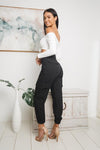 NOOKIE HIGH WAISTED CARGO PANTS - Black