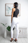TAYLAR SLEEVELESS RIBBED BODYSUIT - Black