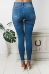 SYLVELLA RIPPED DENIM JEANS - Blue