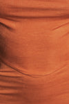 ALYSHA FRONT SPLIT MIDI DRESS - Burnt Orange Metallic