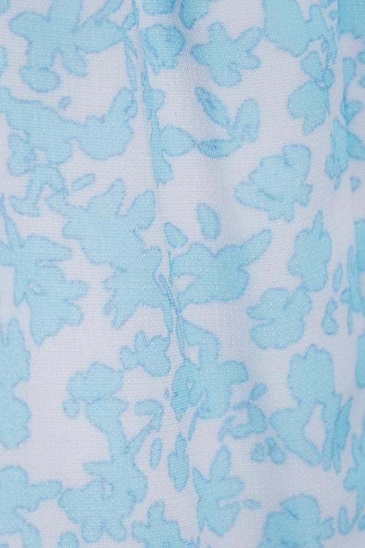 BLAKE FRONT SPLIT MINI DRESS - White Blue Print