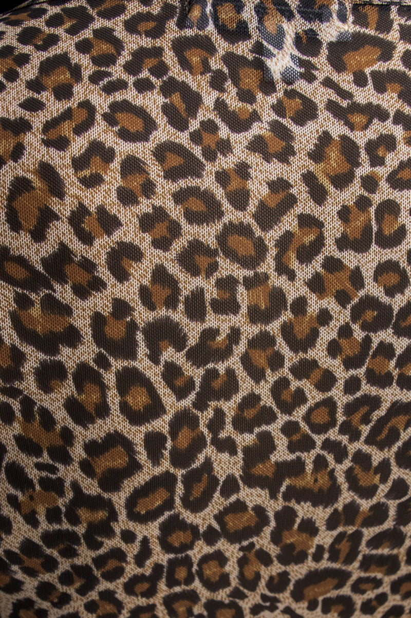RIKKI LONG SLEEVE CROP TOP - Leopard Print