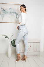 ISABELLA LONG SLEEVE CROP TOP - White